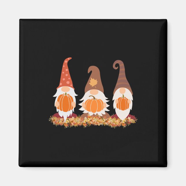 Fall Gnomes And Autumn Leaves Cute Graphic  Magnet (Front)