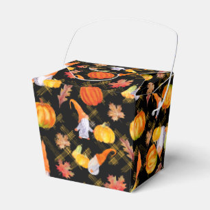 Fall Gnomes Black Background Favour Box