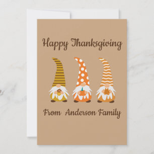 Fall Gnomes Happy Thanksgiving Holiday Card