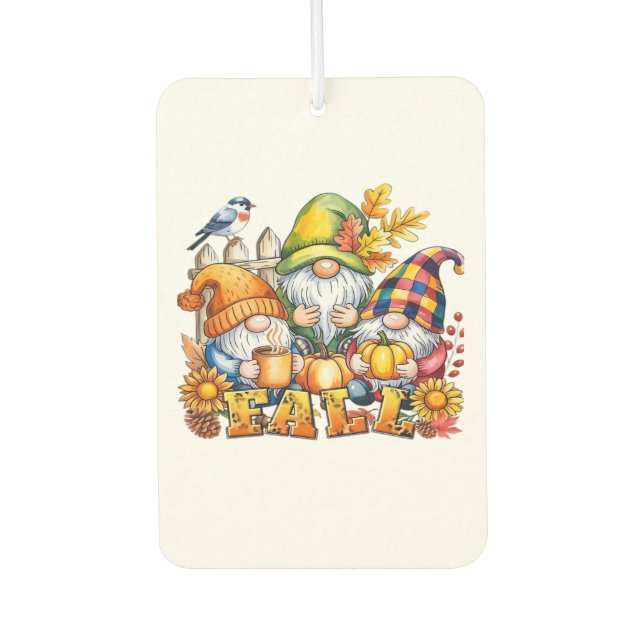 Fall Gnomes Sublimation Autumn Love Classic T-Shir Car Air Freshener (Front)