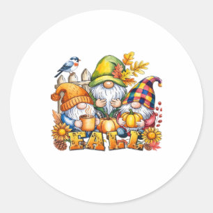 Fall Gnomes Sublimation Autumn Love Classic T-Shir Classic Round Sticker