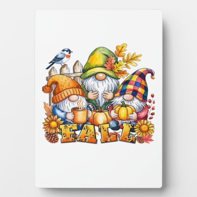 Fall Gnomes Sublimation Autumn Love Classic T-Shir Plaque (Front)