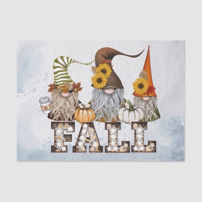 Fall Gnomes Tissue Paper (Front)
