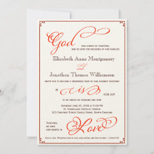 Fall God is Love Christian Wedding Invitation