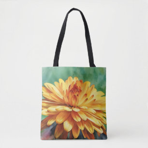 Fall Gold Mum Flower Floral Art Tote Bag
