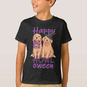 Fall Golden Retriever Lovers Halloween Happy Howl- T-Shirt