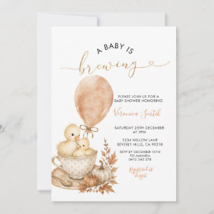 Fall Goose A Baby Is Brewing Shower Invitation