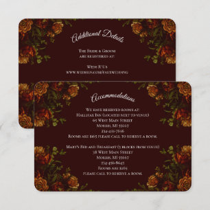 Fall Gothic Wedding Rustic Maroon Enclosure Card