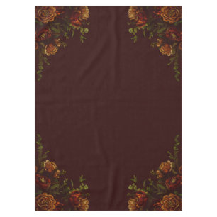 Fall Gothic Wedding Rustic Orange Maroon Tablecloth