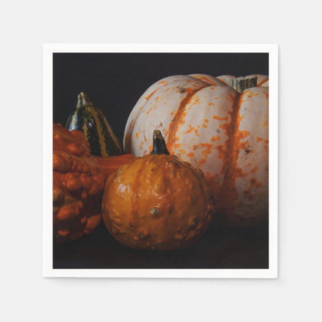 Fall Gourds and Pumpkin Napkin (Front)