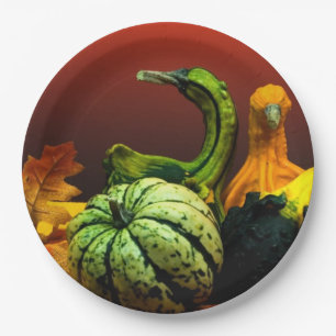 Fall Gourds Rustic Autumn Wedding Colours Paper Plate