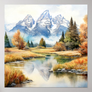 Fall Grand Teton National Park Painting Print