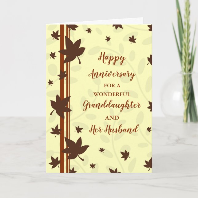 Fall Granddaughter and Her Husband Anniversary Card (Front)