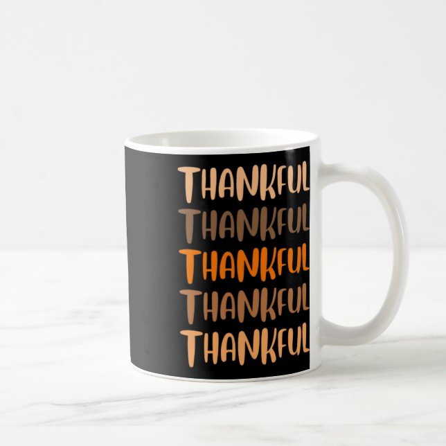 Fall Graphic Tees - Thankful Thankful Thankful  Coffee Mug (Right)