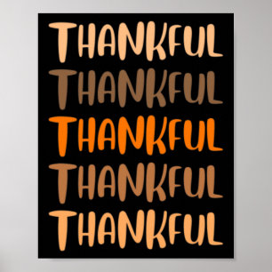 Fall Graphic Tees - Thankful Thankful Thankful  Poster