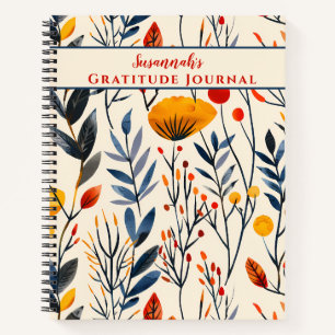 Fall Grasses and Wildflower Floral Notebook