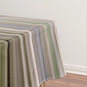 Fall Grasses Brown and Green Stripe Tablecloth