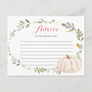 Fall Greenery Floral Pumpkin advice card