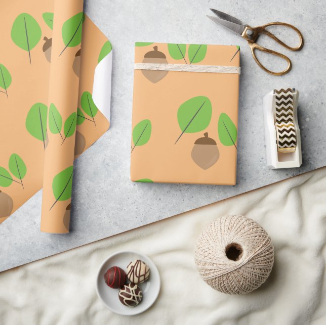 Fall Greenery  Leaf Autumn Time Wrapping Paper (Crafts)
