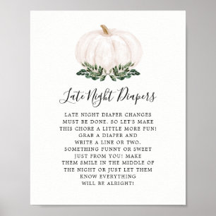 Fall Greenery  Pumpkin Last Night Diapers Game Poster