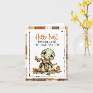 Fall greeting card, Fall turtle card