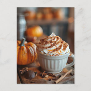 fall greeting card hot pumpkin spice latte 