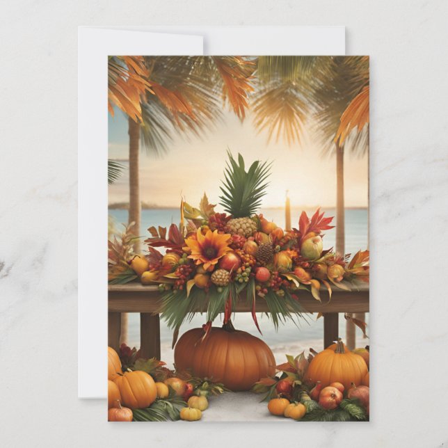 Fall Greetings - Tropical Style Holiday Card (Front)