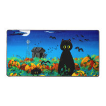 Fall Halloween Black Cats Moon Pumpkins