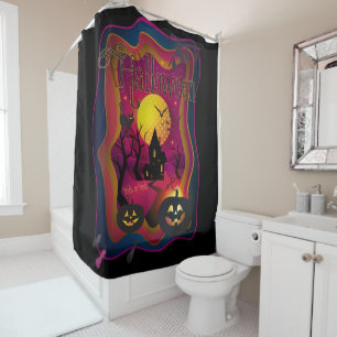 Fall Halloween Party " trick or treat" funny  Shower Curtain