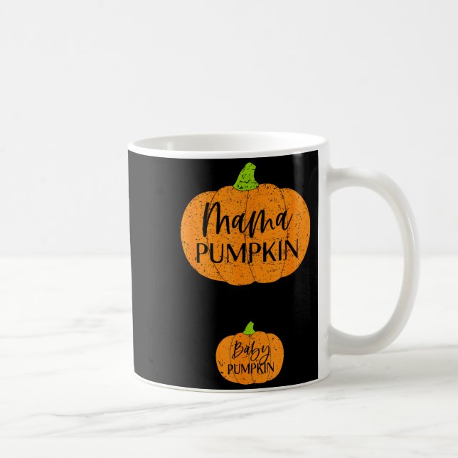 Fall Halloween Thanksgiving Mama And Baby Pumpkin  Coffee Mug (Right)