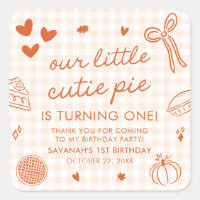 Fall Hand Drawn A Little Cutie Pie 1st Birthday