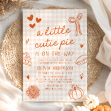 Fall Hand Drawn A Little Cutie Pie Baby Shower