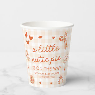 Fall Hand Drawn A Little Cutie Pie Baby Shower Paper Cups