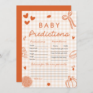 Fall Hand Drawn Baby Prediction Baby Shower Game Invitation