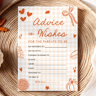 Fall Hand Drawn Baby Shower Advice and Wishes Game Invitation