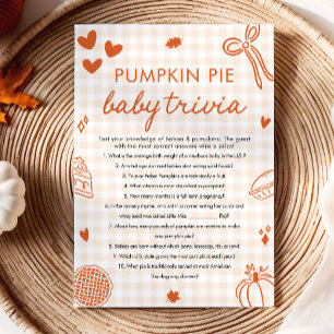 Fall Hand Drawn Baby Shower Baby Trivia Game Invitation