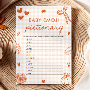 Fall Hand Drawn Italian Baby Emoji Pictionary Game Invitation
