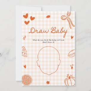 Fall Hand Drawn Italian Baby Shower Draw Baby Game Invitation