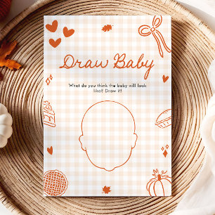 Fall Hand Drawn Italian Baby Shower Draw Baby Game Invitation