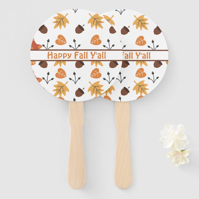 Fall  hand fan (Front and Back)