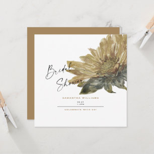 Fall Hand Painted Sunflower Bridal Shower Square Invitation