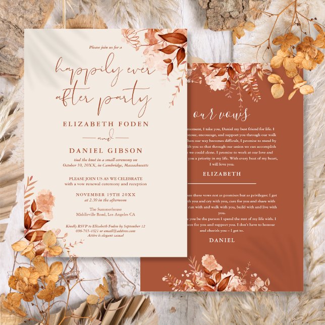 Fall Happily Ever After Party Wedding Vows Invitation (Fall Happily Ever After Party Wedding Vows Invitation)