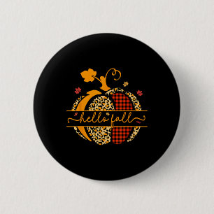 Fall Happy Fall Y'all Autumn Pumpkin Leopard Women 6 Cm Round Badge