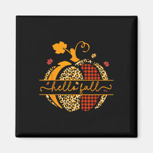 Fall Happy Fall Y'all Autumn Pumpkin Leopard Women Magnet