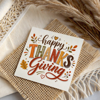 Fall Happy Thanksgiving Thankful Greeting