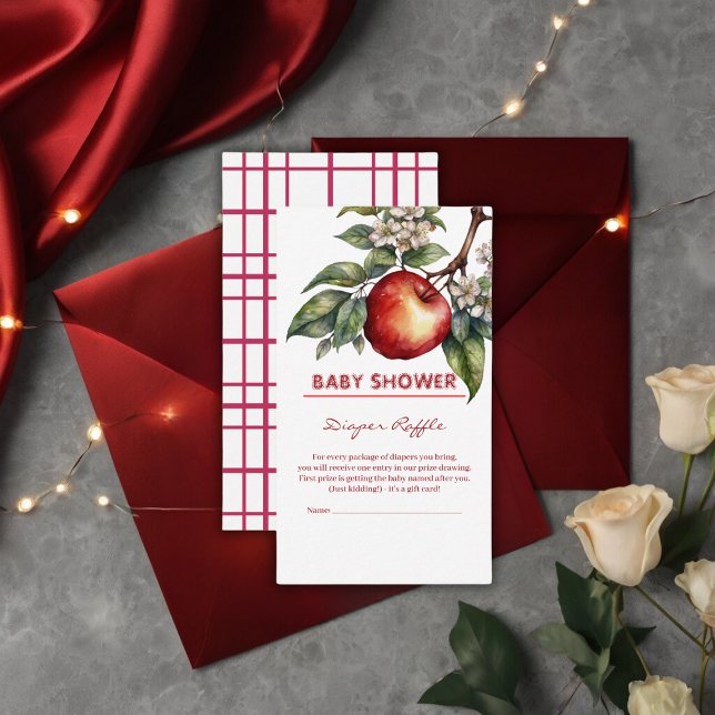 Fall Harvest Apple Branch Floral Baby Shower  Enclosure Card (Creator Uploaded)