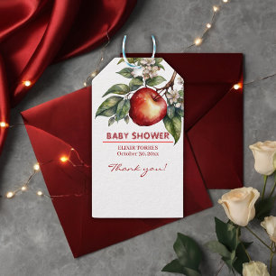 Fall Harvest Apple Branch Floral Baby Shower Gift Tags