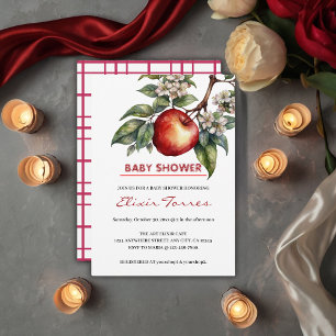 Fall Harvest Apple Branch Floral Baby Shower  Invitation