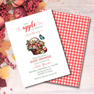Fall Harvest Apple of my eye baby shower  Invitation