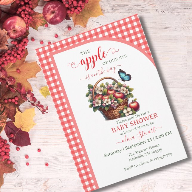Fall Harvest Apple of our eye baby shower arch Invitation (Creator Uploaded)